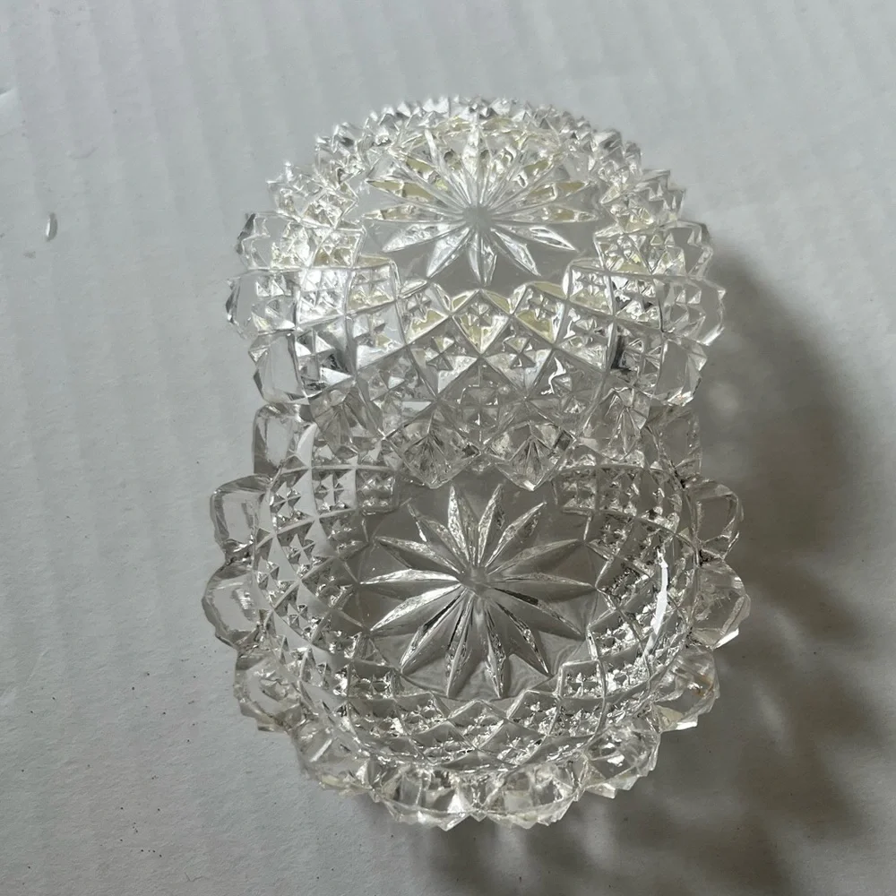 Vintage Cut Glass Salt Cellars (Set of 2)